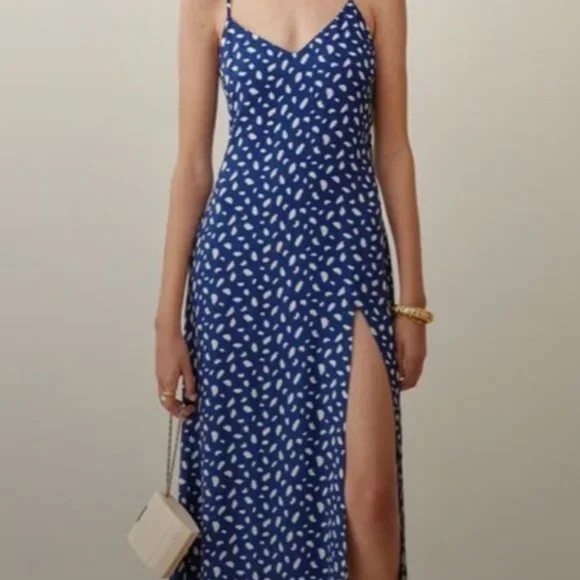 Reformation Crimini Dress - Moray (Blue), Size 8 - Picture 2 of 8